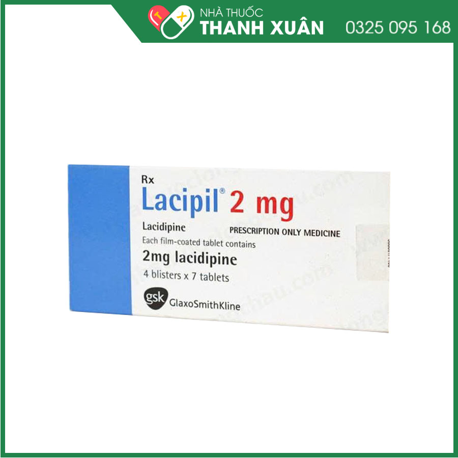 Lacipil 2mg điều trị tăng huyết áp